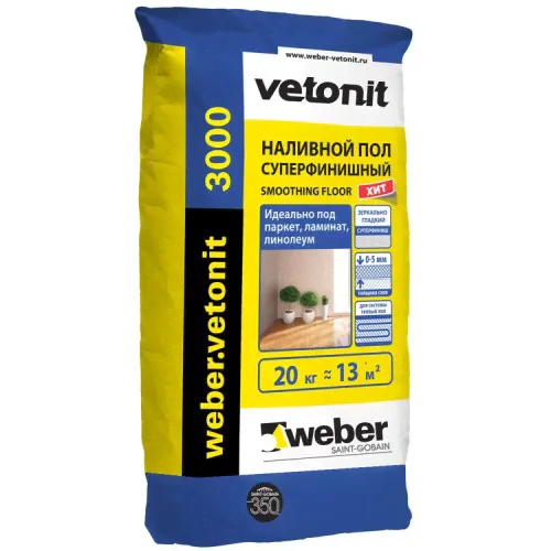 Пол наливной Weber-Vetonit 3000 20 кг-0