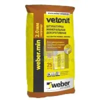 Штукатурка минеральная WEBER VETONIT min. "короед" 2мм светло-серый (25кг) 48шт/под