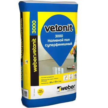 Финишная смесь пол наливной Weber-Vetonit 3000 20 кг