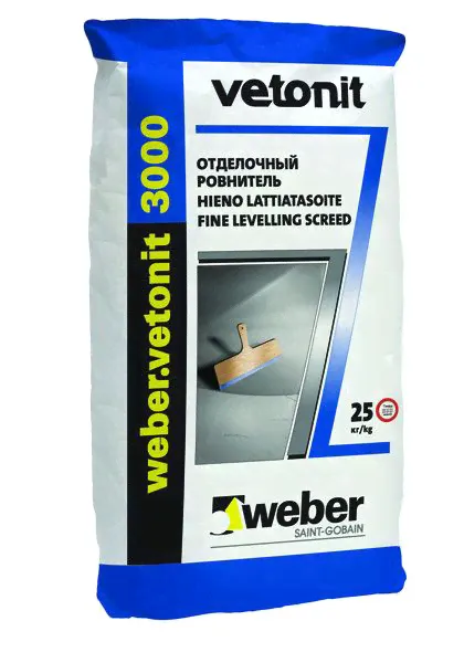 Наливной пол финишный Вебер Ветонит 3000 | Weber Vetonit 3000 цементный 20 кг